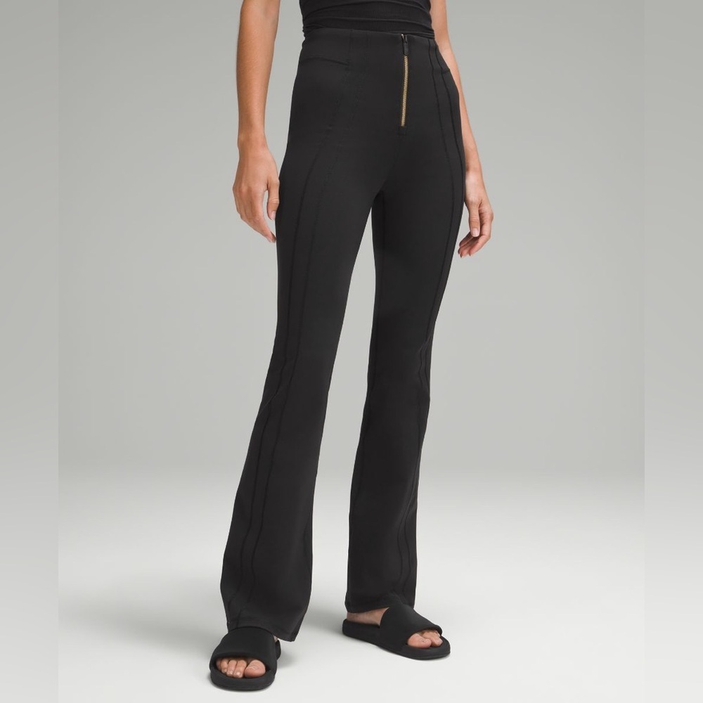 Lululemon Define Zip-Front High-Rise Flared Pant Black Size 4 Luon Yoga Leggings